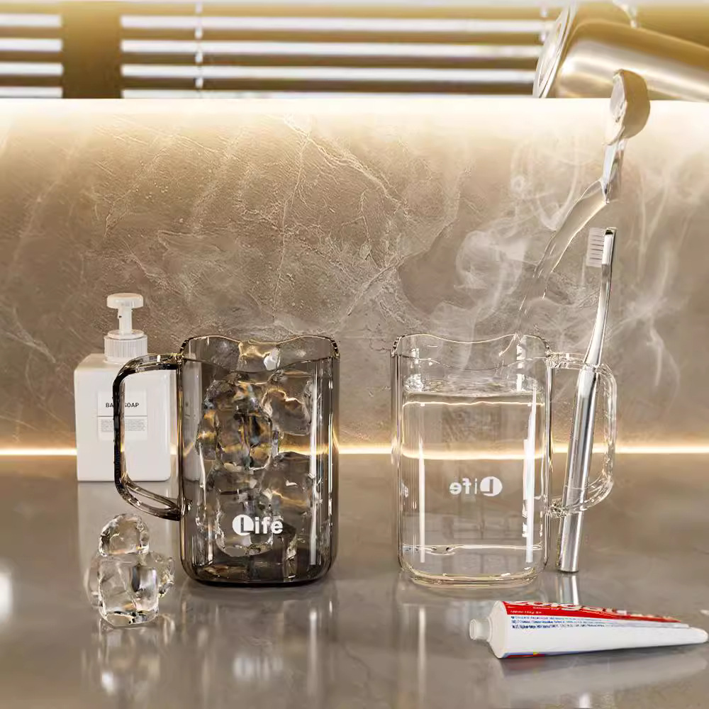 Copo para escovas de dentes transparente para banheiro_voghion.com