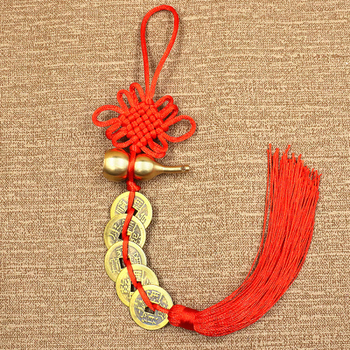 Copper gourd five emperors' money Chinese knot five emperors' money pendant door to door copper gourd pendant gourd five emperors' money wholesale