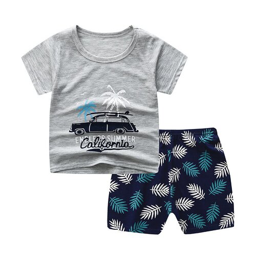Children's T-shirt Summer Infant Boys and Girls Baby Cotton Short Sleeve Shorts Set Baby Half Sleeve