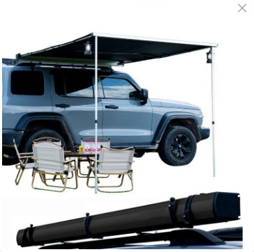 Avtomobil yan çətirləri – car side tent, black-coated canopy - black-aluminum-alloy-shell-with-all-black-canopy-16x25