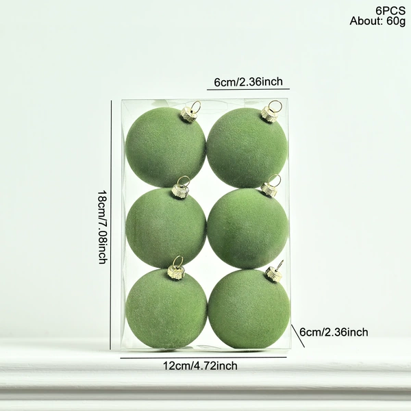6-6PCS flocking balls-green