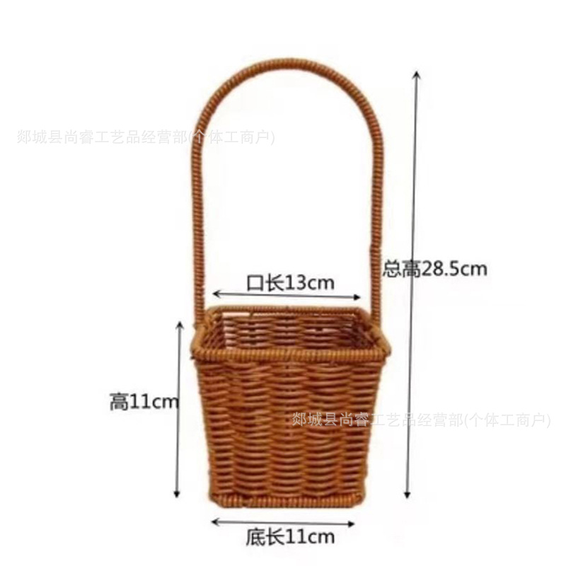 Cestas de flores tejidas a mano tejidas de paja bambú tejidas de flores tejidas a mano imitación de vid y fruta huevo caja de regalo cesta pastoral