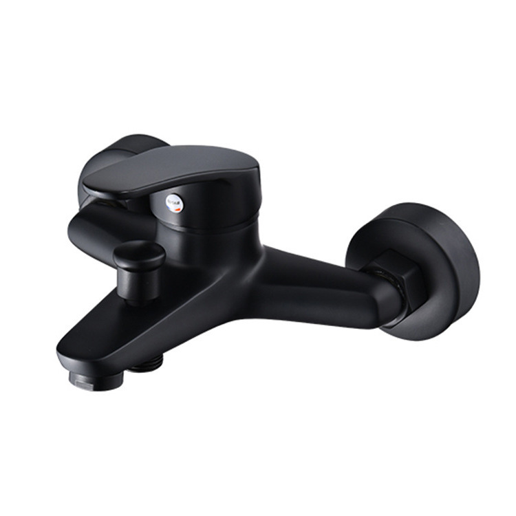 Black copper mixing valve cold water heater shower faucet bathroom shower switch accessories triple concealed home
