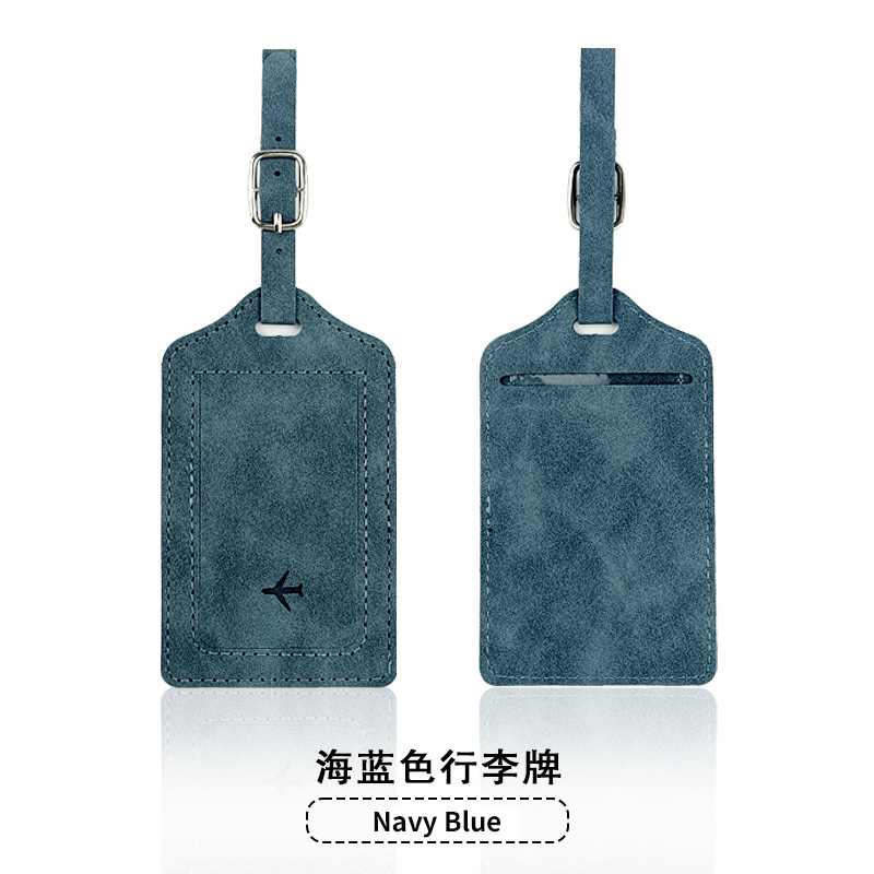 Etiqueta de equipaje azul mar