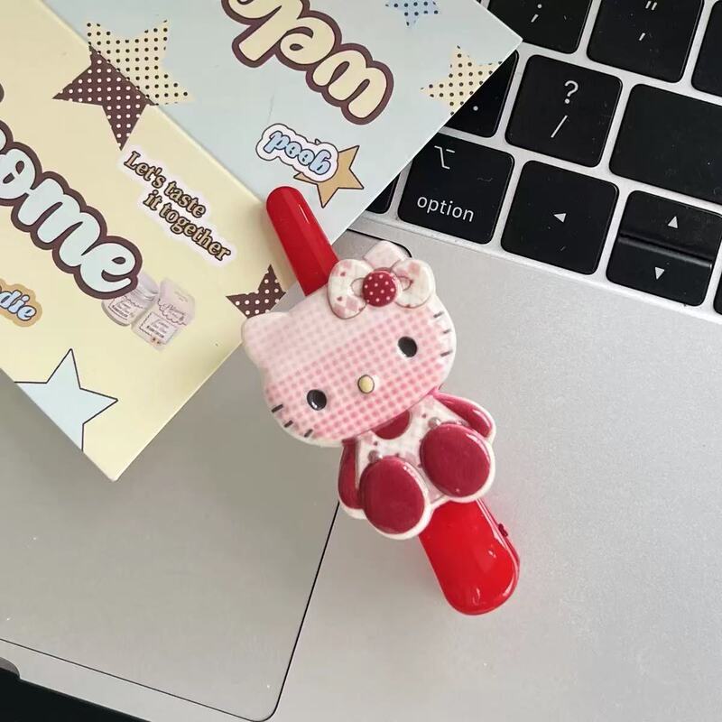 かわいいハローキティシームレスサイド前髪クリップスウィートガールハートロンググリッターTK猫カモノハシクリップ|undefined