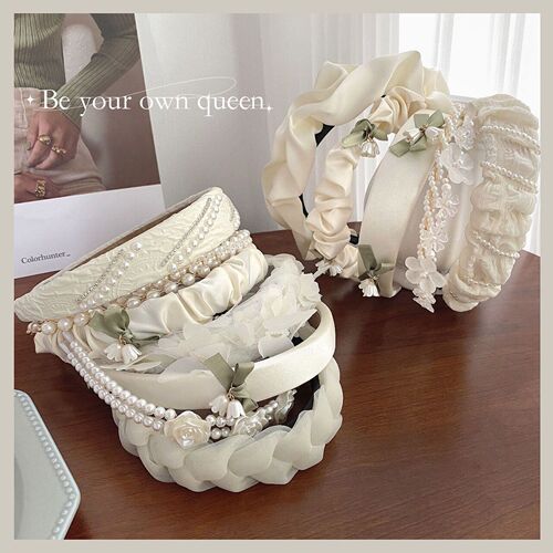 Fairy Flower Pearl Headband High Skull Versatile Headband Fresh and Sweet Lily of the Valley Pressed Hair Wash Face Hair Bundle Headband for Women