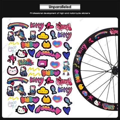 Body sticker – Wheel Set Refitting Graffiti - 270hello-kitty-graffiti-reflective-on-both-sides-of-front-and-rear-wheels-4-pictures