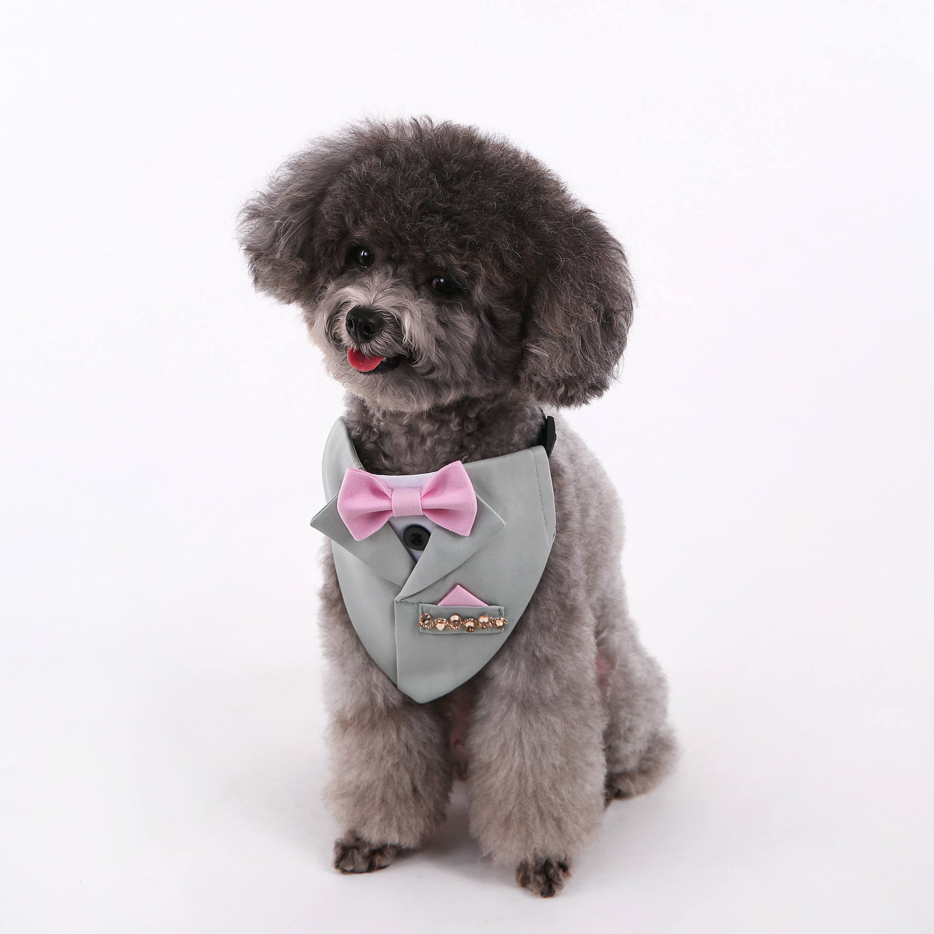 Nuevo traje de mascota transfronterizo toallas triangulares de perforación caliente fiesta de boda mascota decoración bufandas perros perros collares