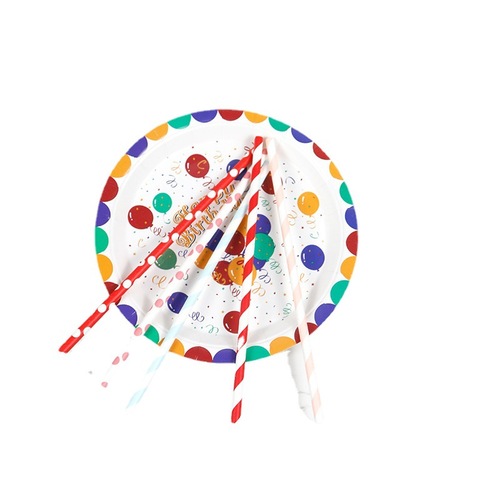 Wholesale disposable paper straws colorful creative household holiday party juice drink paper straws 10 pack