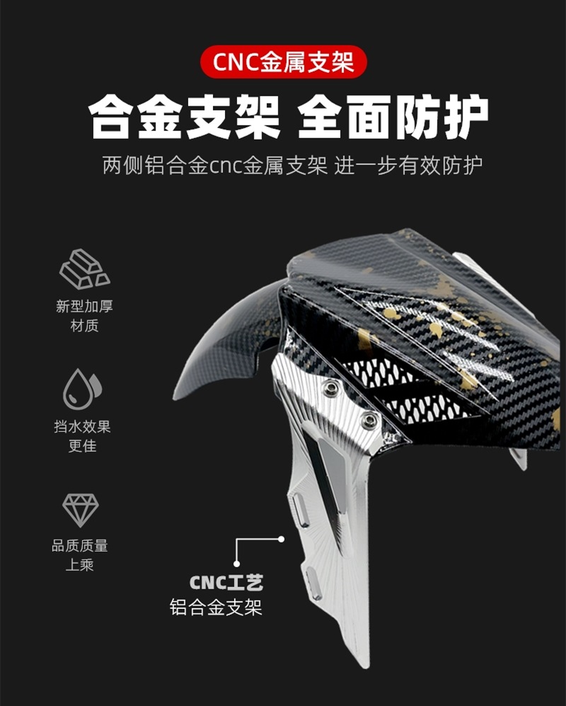 Suitable for No.9 Mechanic M95C Electric Vehicle Modified Front Fender Calf Mqil/N1S/U+ Water Barrier Tile