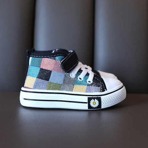Children's Shoes  Spring and Autumn New Model Mid-sole Canvas Shoes for Girls and Boys, Soft Sole Anti-slip Baby Sneakers for Toddlers Learning to Walk