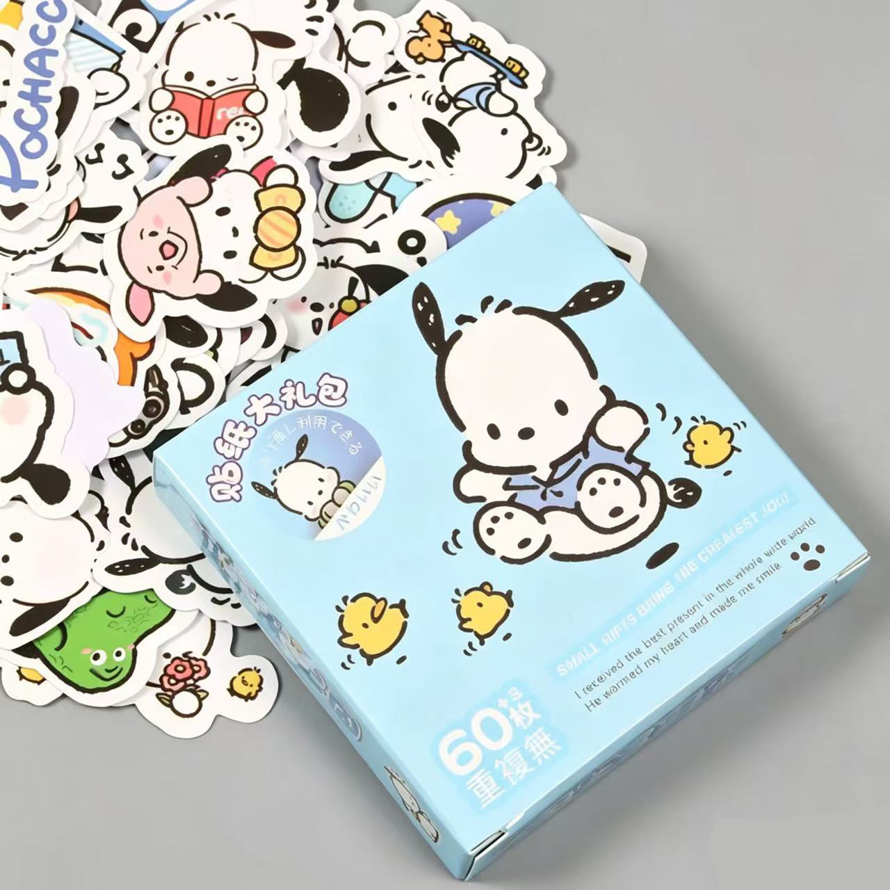 63 pegatinas de caja de regalo para niños encantadores personajes de dibujos animados transfronterizos decoración caliente pegatinas impermeables al por mayor