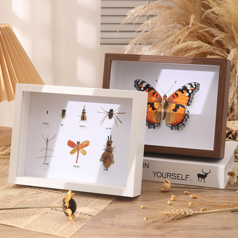 Customizable Hollow Stereo Photo Frame Density Board Solid Wood Butterfly Specimen Wooden Frame Table Homemade DIY Handmade Ornaments Customizable Hollow Stereo Photo Frame Density Board Solid Wood Butterfly Specimen Wooden Frame Table Homemade DIY Handmade Ornaments