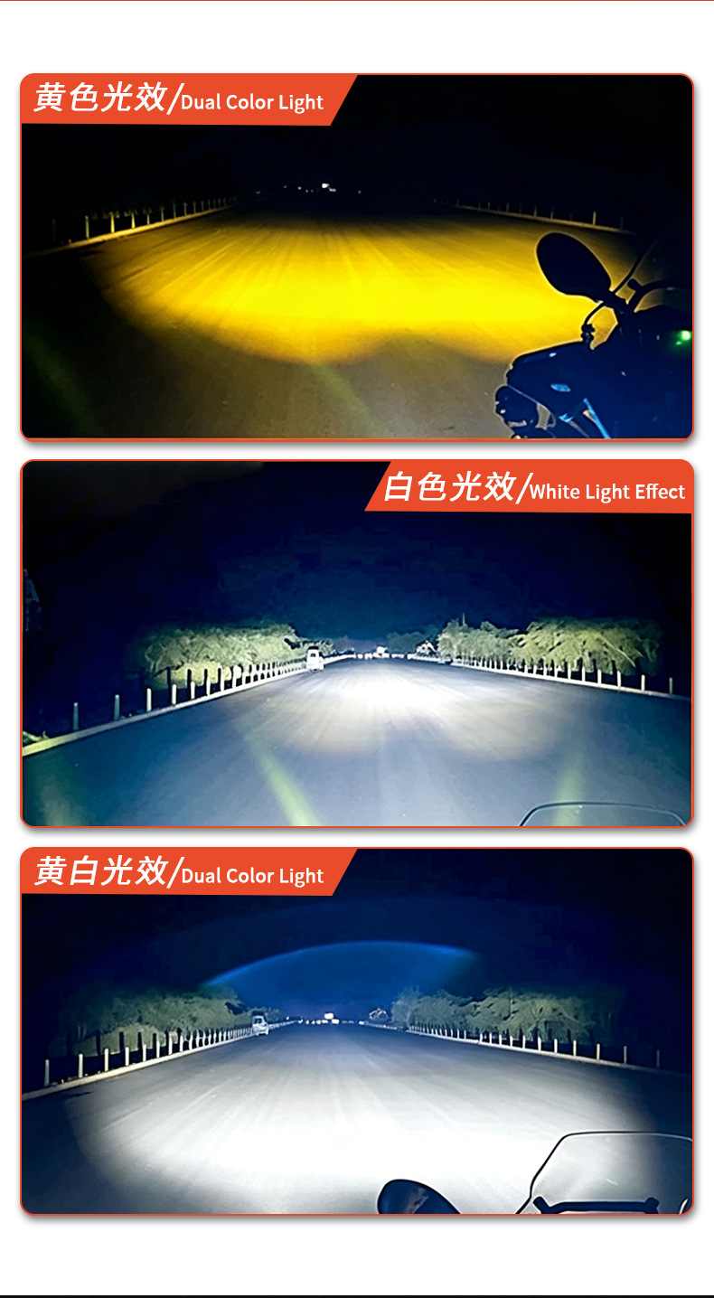 Ultra-bright LED headlights for electric vehicles, featuring built-in “devil eyes” and designed as motorcycle spotlights or front headlights for electric vehicles