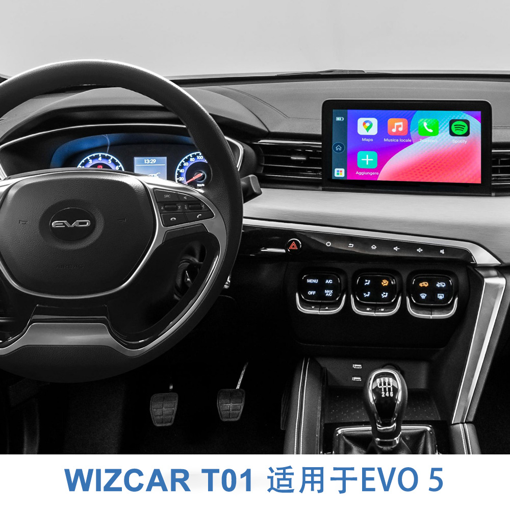 (2개) EVO 5 이탈리아 버전 용 WIZCAR T01 다국어 글로벌지도 내비게이션 음악 뉴스 멀티미디어