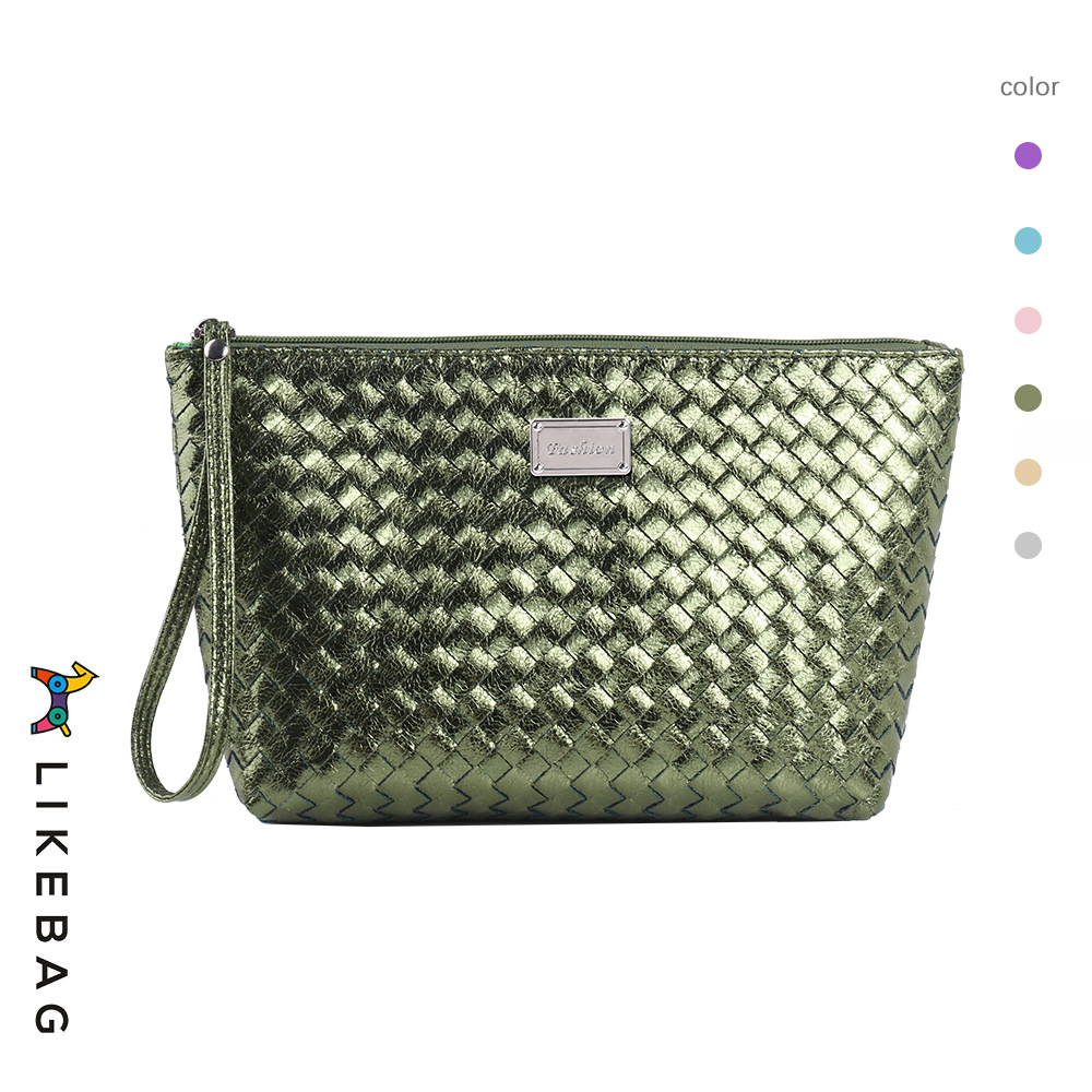 Bolsa de cosméticos de mano transfronteriza europea y americana bolsa de viaje tejida de moda bolsa de almacenamiento portátil bolsa de lavado logo puede ser añadido