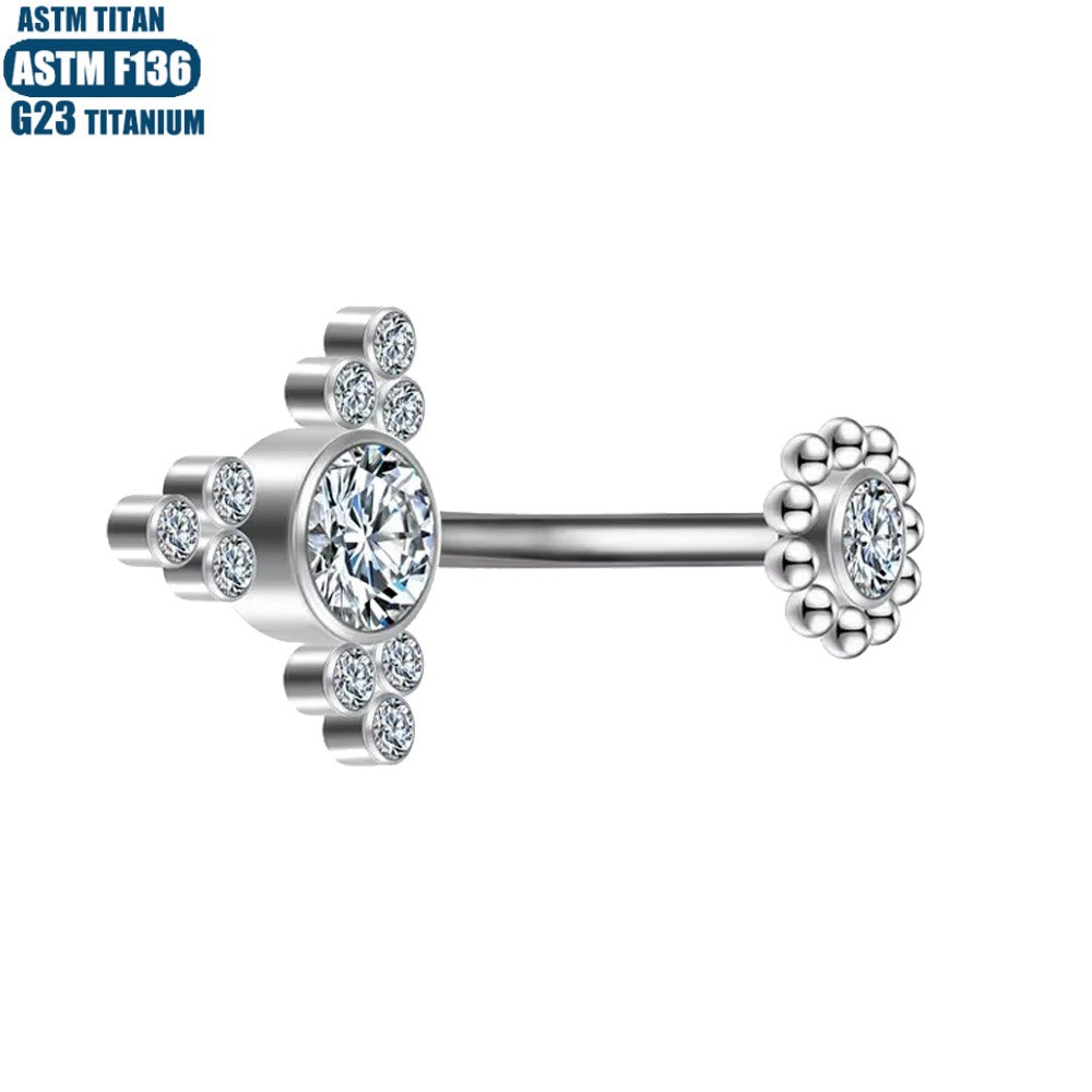 16G labret stud size and finish detail