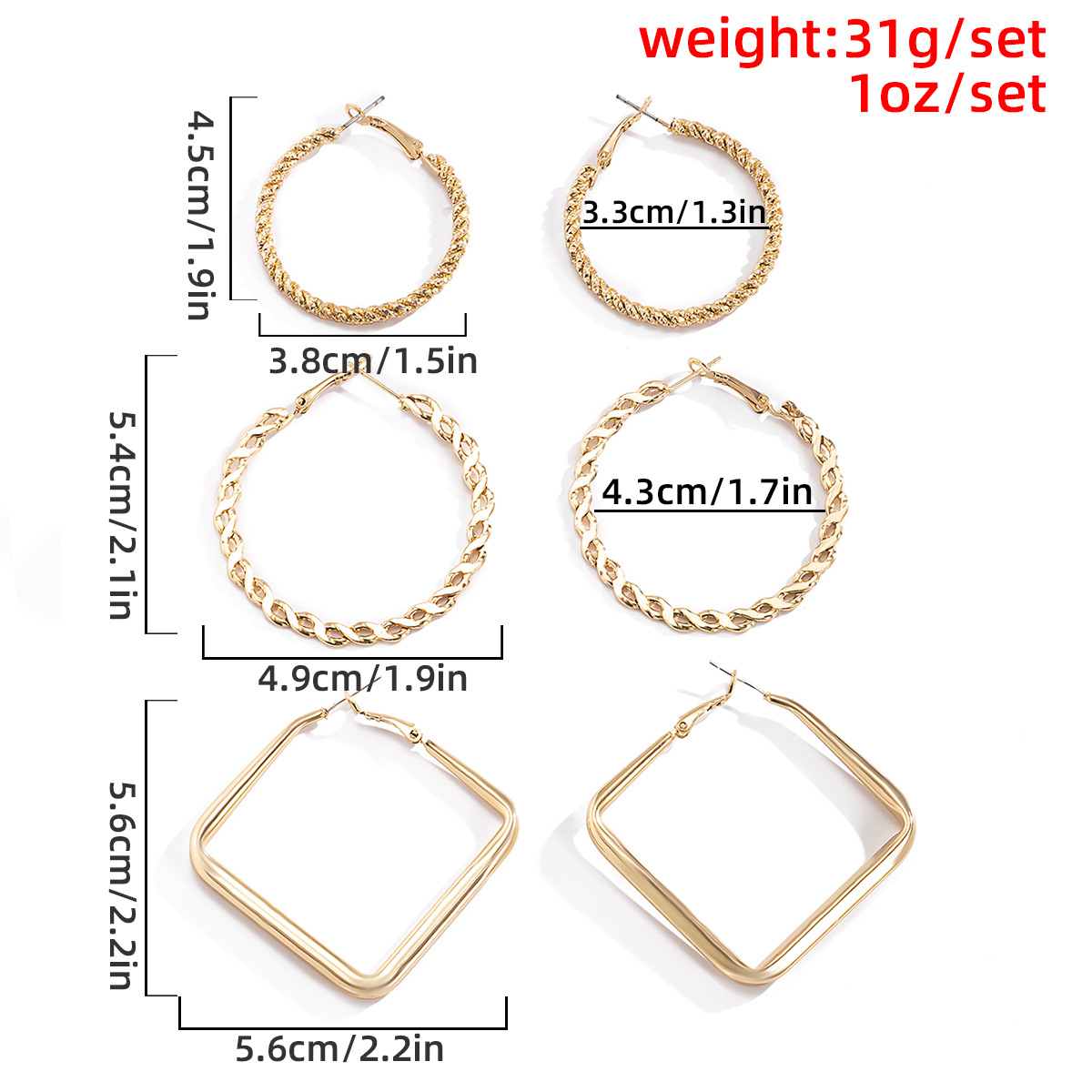 Simple Style Geometric Plating Iron No Inlaid Earrings display picture 13