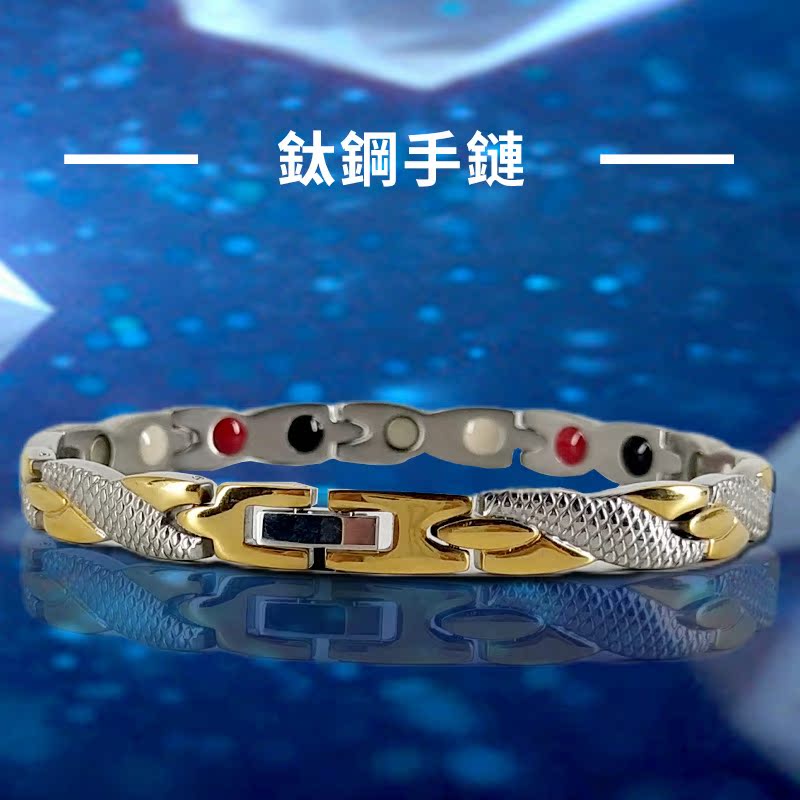 Factory wholesale Women's titanium steel bracelet small fish-shaped electric golden snake bracelet electroplating process magnet bracelet