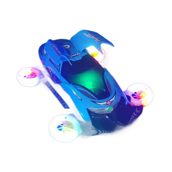 Transfronterizos niños eléctricos de cuatro ruedas giratorias coche de vuelo Amazon puerta abierta deformación de luces coche de juguetes de música