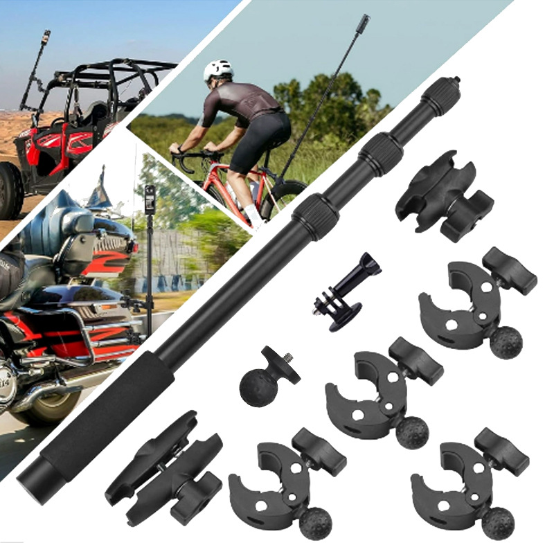 越境専用双頭強力カニ爪クランプ屋外手ぶれ補正オートバイ固定ブラケットスポーツカメラライディングブラケット