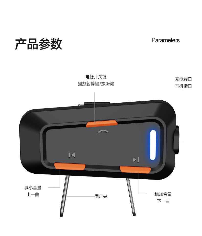 Motorcycle helmet wireless bluetooth headset driving camera recorder APP real-time video double intercom headset