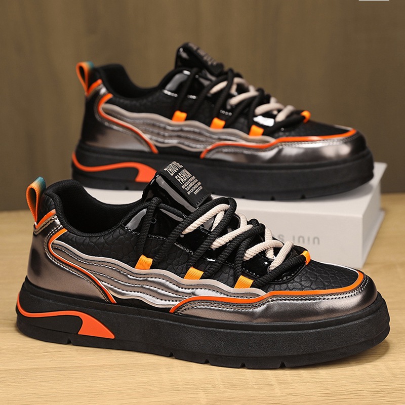 Zapatos de cuero de primavera para hombres zapatos de skate para hombres 2025 nuevos zapatos deportivos casuales para estudiantes personales de moda juveniles