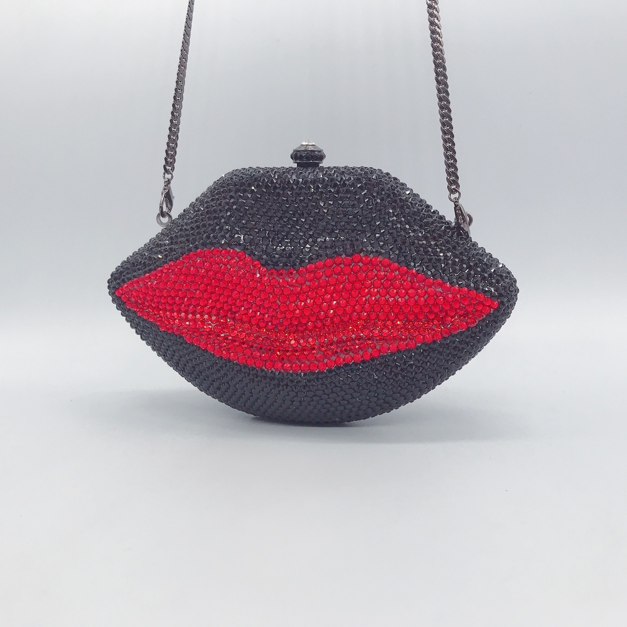 * Bolsa de diamantes de labios para la cena bolsas de gemas transfronterizas de diamantes de agua de mano bolsas de cadena de diamantes de estilo europeo y americano