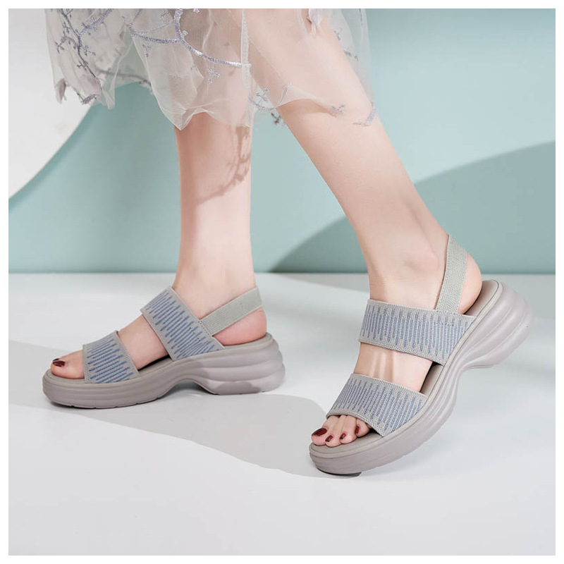 Dép sandal nữ đế dày quai chữ V mùa hè chống trượt — Màu đen, Màu xám, Màu mơ chi tiết 6