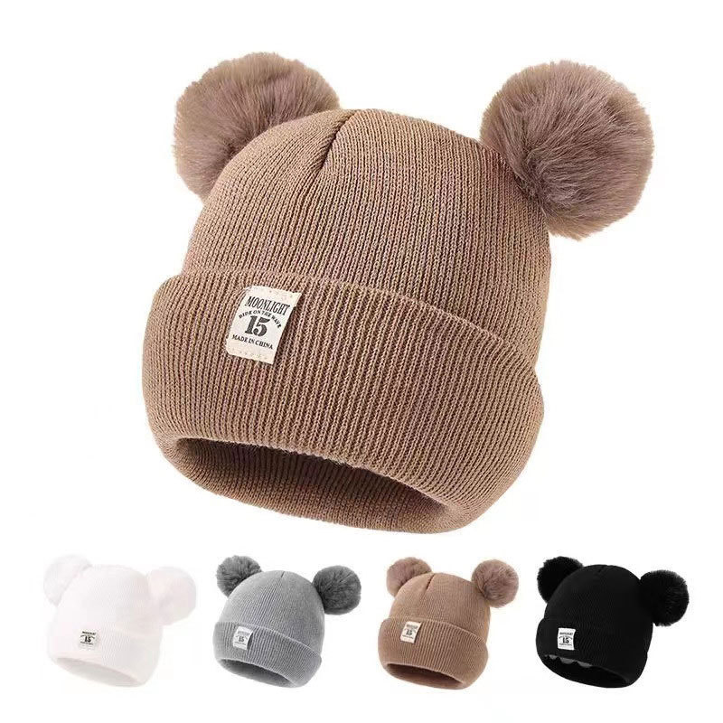 Gorro para bebé abrigado de doble capa, para niños y niñas 0-12 meses – moda otoño-invierno para recién nacidos.
