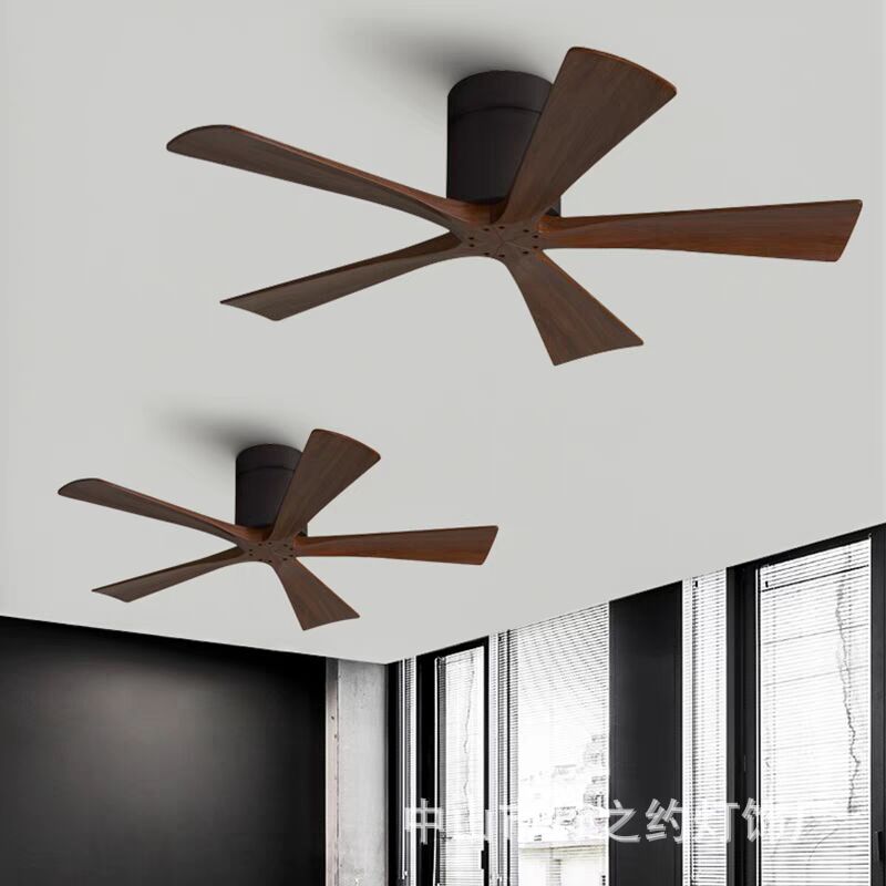 Retro Solid Wood Ceiling Fan Lamp Living Room Dining Room Inverter Fan Villa American Middle Ancient Industrial Fan Lamp