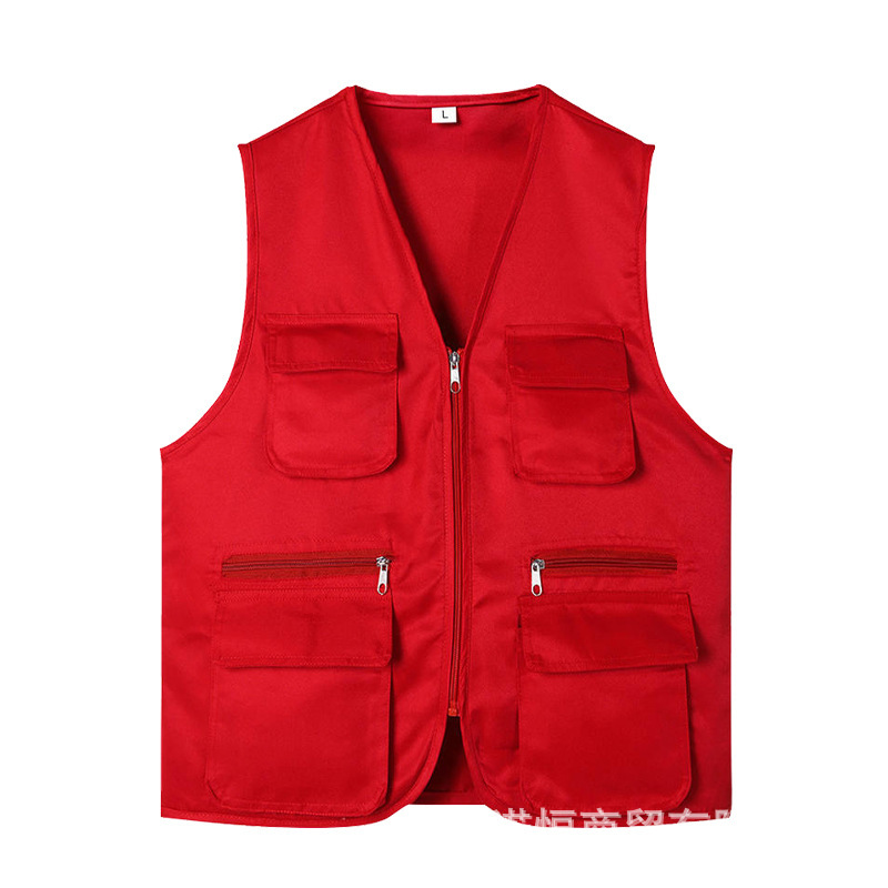 Chaleco para niños logotipo personalizado ropa de trabajo de varios bolsillos impresión pequeño reportero voluntario estudio chaleco de campamento de verano