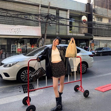 美式复古气质黑色PU皮夹克女2025新款时尚显瘦机车风百搭皮衣西装