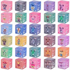子供のおもちゃ、トレーニング機関のギフト、広場の夜市、教育用の小さな粒子の積み木、立体組み立ておもちゃ