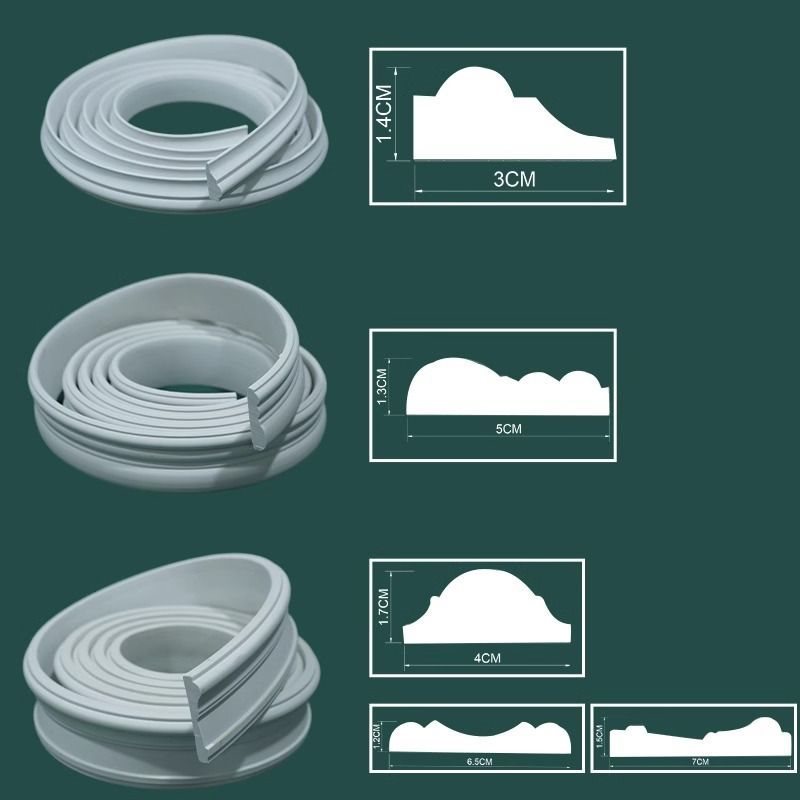 法式pu线条自粘pvc软收边条弧形拱形门装饰 欧式背景墙边框石膏线