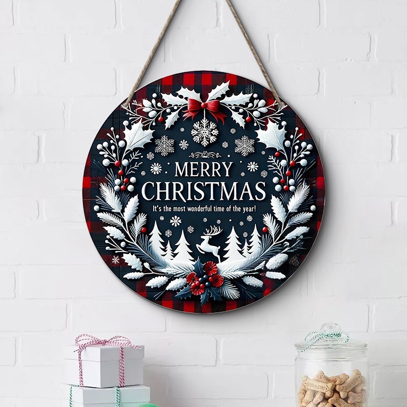 クロスボーダークリスマスクリエイティブ吊り下げ装飾木製工芸品ラウンドドアサイン木製吊り下げタグシリーズ 20Cmos 吊り下げ|undefined
