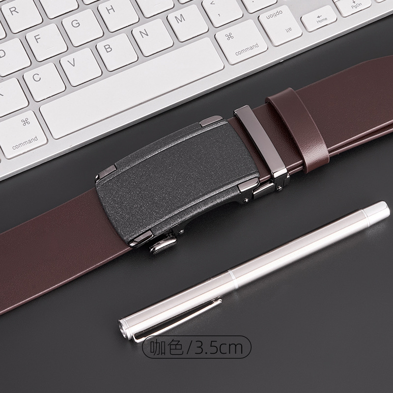 高級ビジネスベルト男性高級感トップ層牛革ベルト男性ファッションファッション男性自動バックル本革