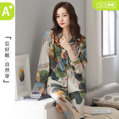 【抗菌莱卡棉】2025新款女士睡衣纯棉长袖春秋季中年妈妈家居服潮