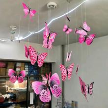 吊頂裝飾店鋪開業掛件春季商場櫥窗教室幼兒園貼牆上真蝴蝶布置熱