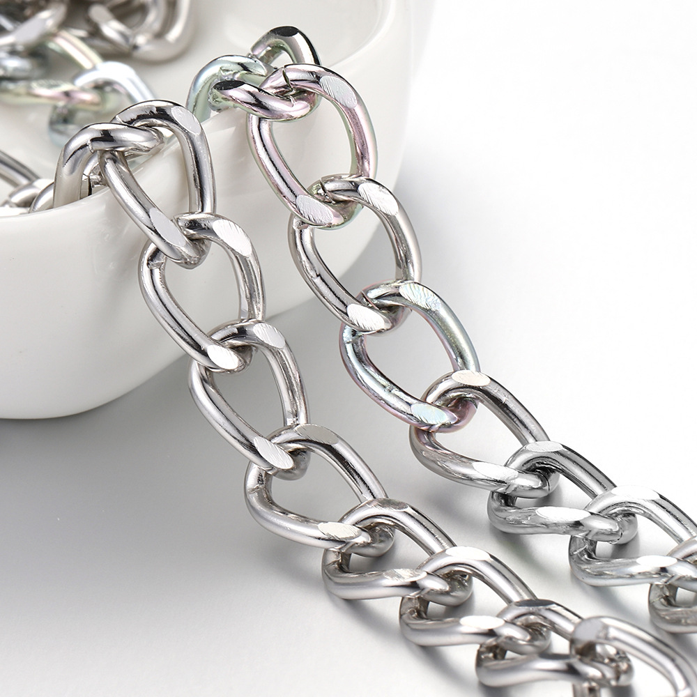 1 Piece 6mm 7mm  8mm Aluminum Solid Color Polished Chain display picture 5