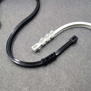 Flexible Bay Window Curtain Track for Inward-Opening Windows, Invisible Aluminum Alloy U-Shaped Sliding Track Partition Curtain Track