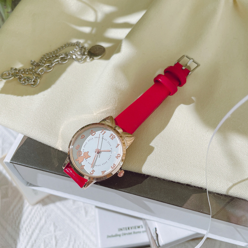 Modesch nei Perséinlechkeet léif Cartoon Kaz Internet Promi net liichtend Nadel Studenten Dammen Gürtel Quarz_voghion.com