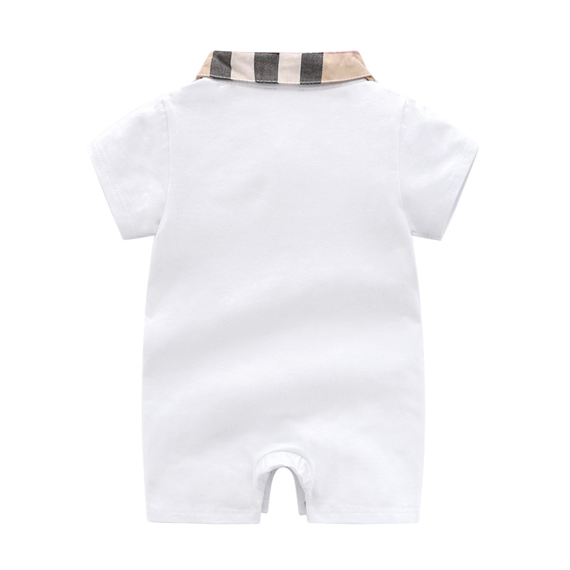 Baby jumpsuit, newborn pure cotton short sleeved sleeping baby thin summer crawling clothes, boys open crotch jumpsuit_voghion.com