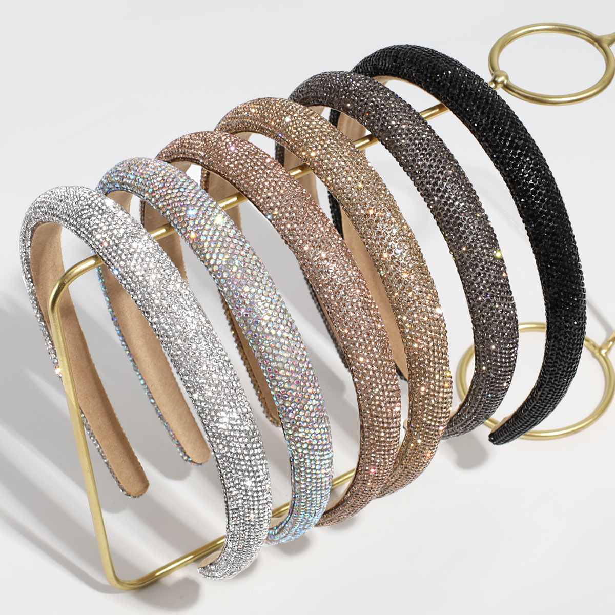40g Weight Hair Band Hair Accessories Type 1 Piece Quantity Daily Occasion Rhinestone Material Solid Color Pattern Women's Gender Simple Style Style Women's Simple Style Solid Color Rhinestone Hair Band 1