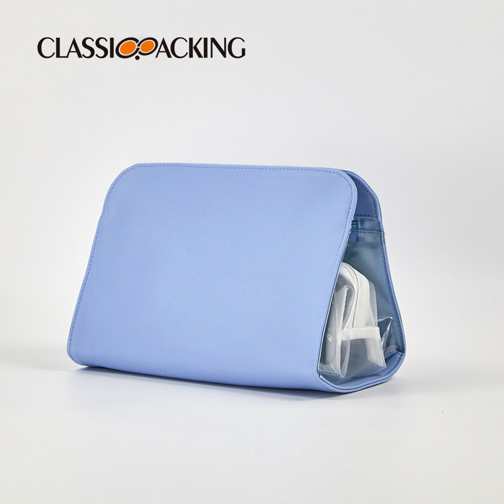 Bolsa de lavado de color sólido simple bolsa de almacenamiento de cosméticos de gran capacidad bolsa de cosméticos plegable multifuncional con logotipo impreso