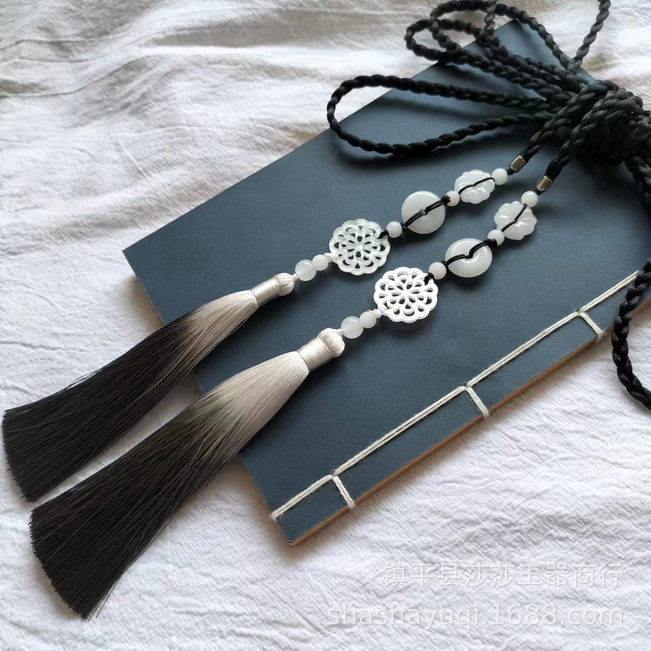 Original Handmade Hanfu Ancient Style National Style Round Neck Robe Waist Rope Waist Accessories Palace Stampee Waist Pendant Tassel Pendant Accessories