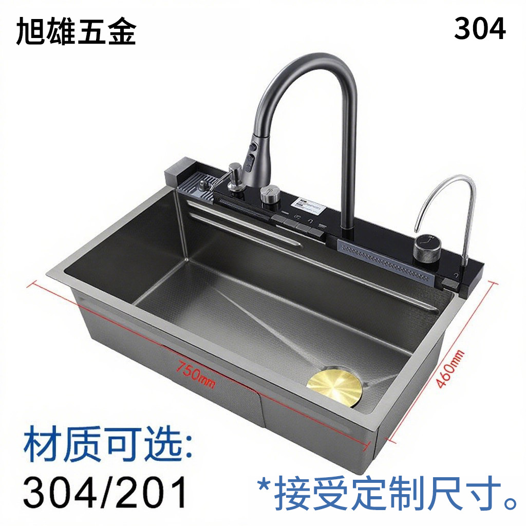 Cocina de acero inoxidable lavabo de acero inoxidable lavabo de doble ranura de una sola ranura lavabo integral espesado lavabo manual lavabo de platos