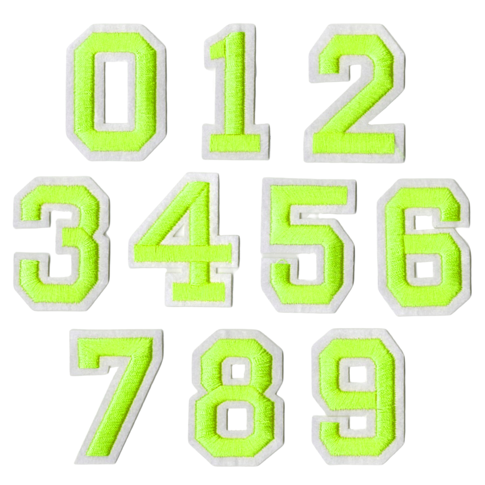 Nuevo color 10 pegatinas de tela digital bordado pegatinas jeans rasgado pegatinas de parche decorativo 0-9 pegatinas decorativas digitales