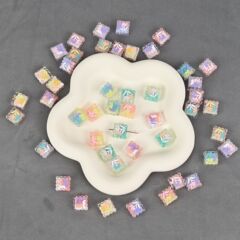 鑫振山方韩国胶形饼干小花直孔散珠diy手工饰品串珠手机链 现货批