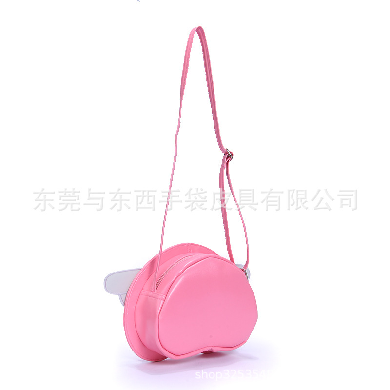 可爱粉色系PU手提包 个性化设计日常PU斜挎包  通勤便携单肩包